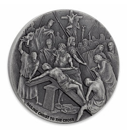 SCOTTSDALE MINT BIBLICAL SERIES COIN, NAILING CHRIST TO THE CROSS, 2017, SILVER, 2OZ