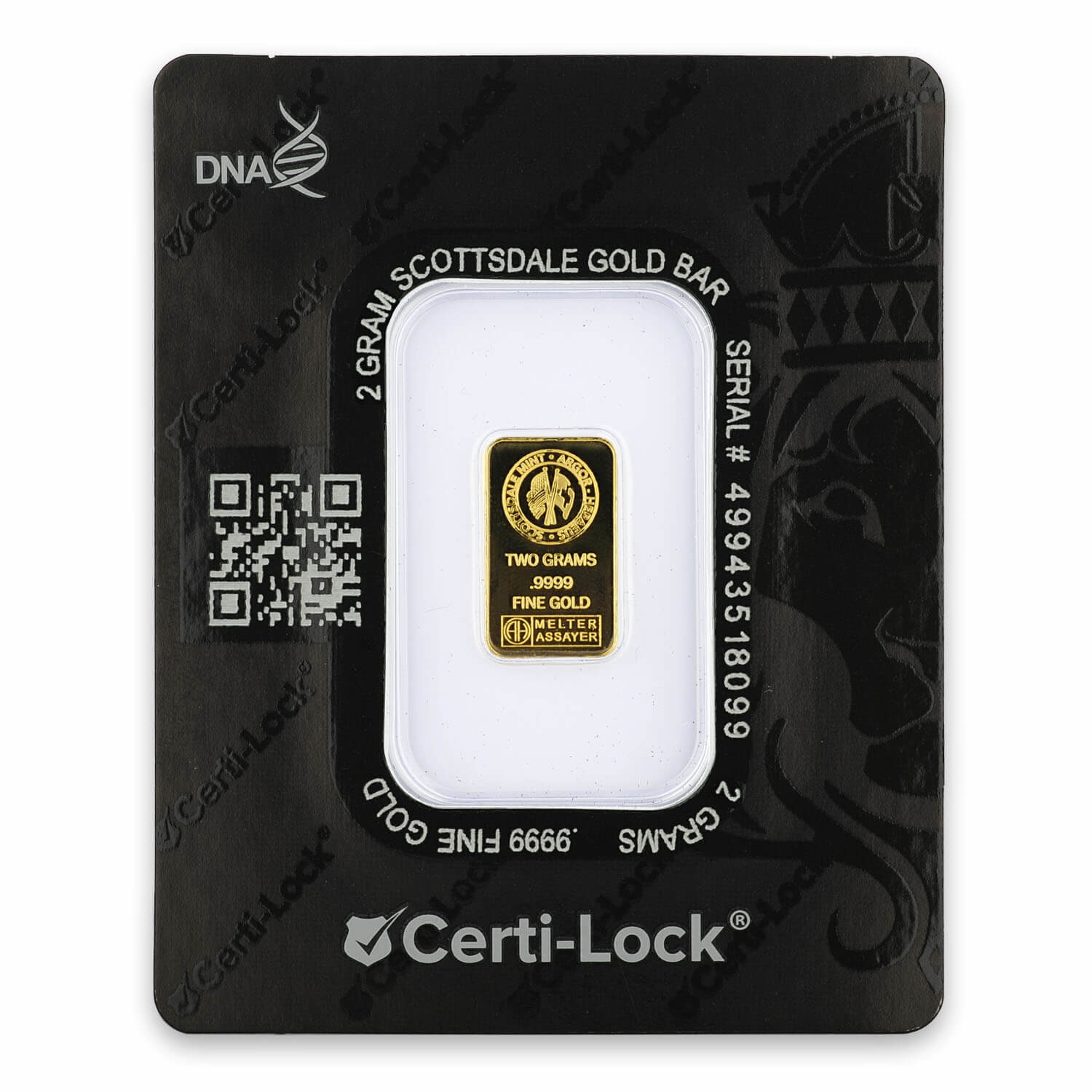 SCOTTSDALE MINT SCOTTSDALE MINT LION MINTED BAR, GOLD, 2GR