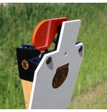 ENGAGE PRECISION ENGAGE PRECISION AR500 STEEL RIFLE REACTIVE HOSTAGE TARGET PADDLE, 3/8”, W/ 6” PADDLE, FOR 2/3 SIZE IPSC, WHITE/ORANGE