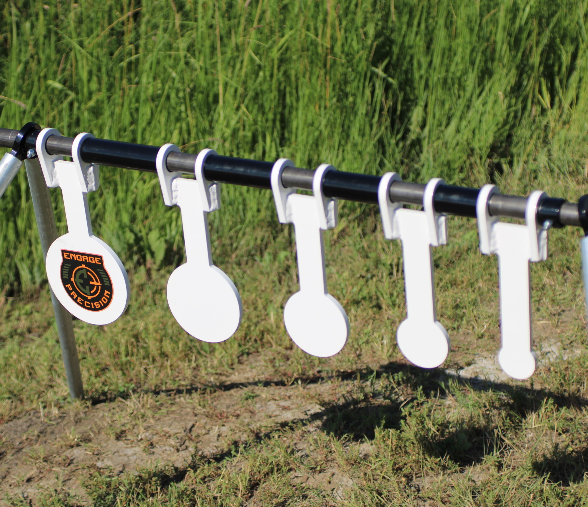 ENGAGE PRECISION AR500 STEEL REACTIVE KYL RIMFIRE TARGET SET, 3/8", W/ 5 TARGETS, 2" 6", W