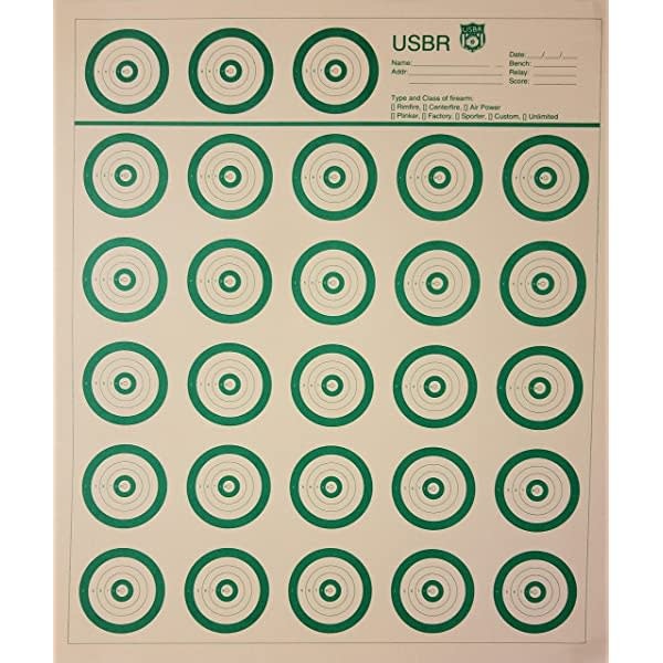 DOMINION OUTDOORS USBR BENCHREST RIMFIRE SHOOTING RIFLE TARGET, 14X16”