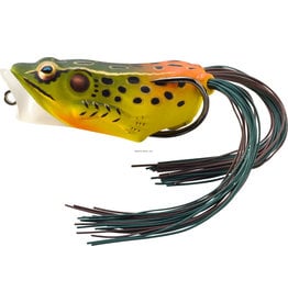 LIVE TARGET LIVE TARGET HOLLOW BODY FROG FLOATING POPPER TOPWATER LURE, 2", 3/8 OZ, EMERALD/RED