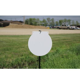 ENGAGE PRECISION AR500 STEEL RIFLE TARGET, 3/8”, ROUND GONG, 24”, WHITE