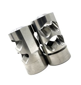 SALMON RIVER SOLUTIONS SRS TI PRO 2 THE CHUB SELF TIMING MUZZLE BRAKE, 30 CAL, 5/8-24, POLISHED