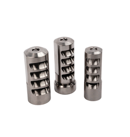 SALMON RIVER SOLUTIONS SRS TI PRO 4 SELF TIMING MUZZLE BRAKE, 30 CAL, 5/8-24, .860", .860" NUT, POLISHED