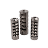 SALMON RIVER SOLUTIONS SRS TI PRO 5 SELF TIMING MUZZLE BRAKE, 6.5MM, 5/8-24, .990", .990" NUT, POLISHED