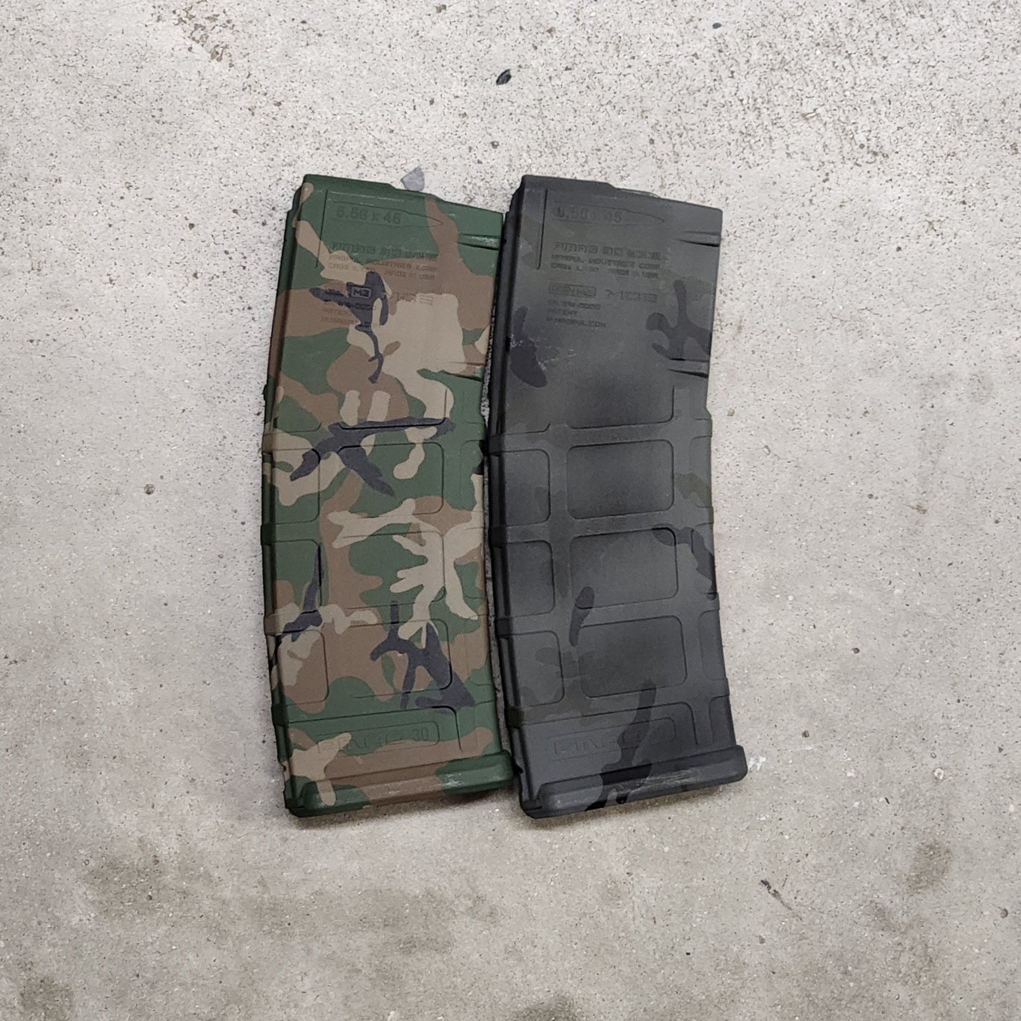 MAGPUL CUSTOM CERAKOTE MAGPUL PMAG30 AR/M4 GEN M2 MOE MAGAZINE, 5.56/223 REM, 30/5 ROUND, ASSORTED CAMO PATTERNS