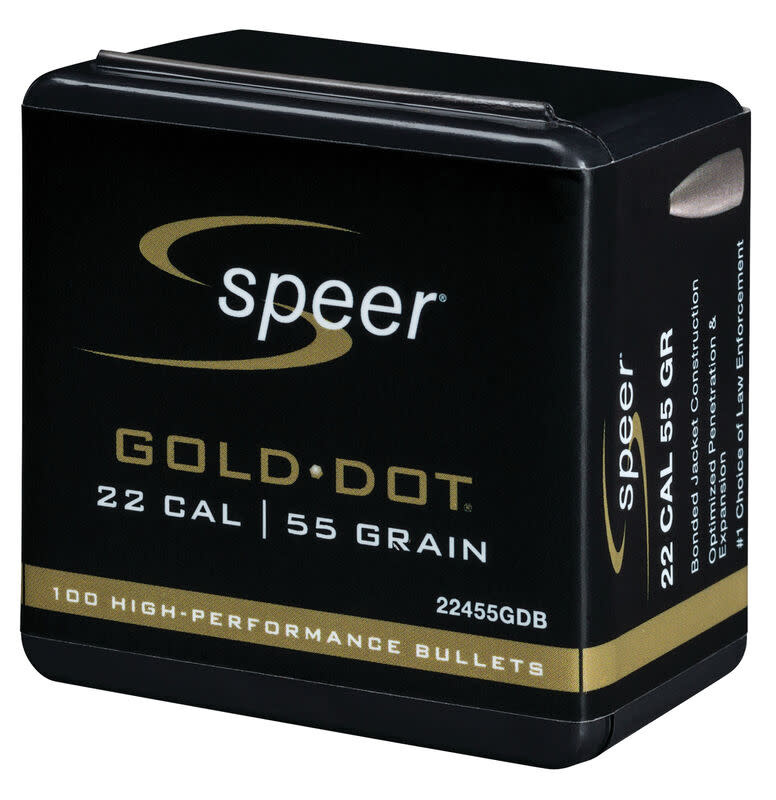 SPEER SPEER GOLD DOT BULLETS, .224", 55 GR, 100 PACK