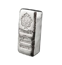 SCOTTSDALE MINT SCOTTSDALE MINT CHUNKY CAST BAR, SILVER, 10OZ