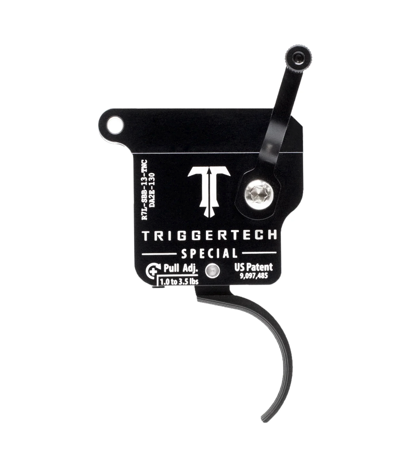 TRIGGERTECH TRIGGERTECH SPECIAL TRIGGER, REMINGTON 700 RIFLE, LH, W/O BOLT RELEASE, BLACK, CURVED TRIGGER