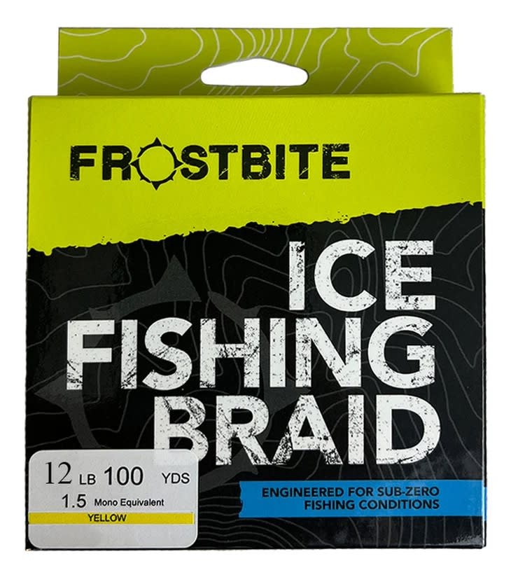 FROSTBITE ICE FISHING BRAID LINE, 12 LB, 100 YDS, YELLOW