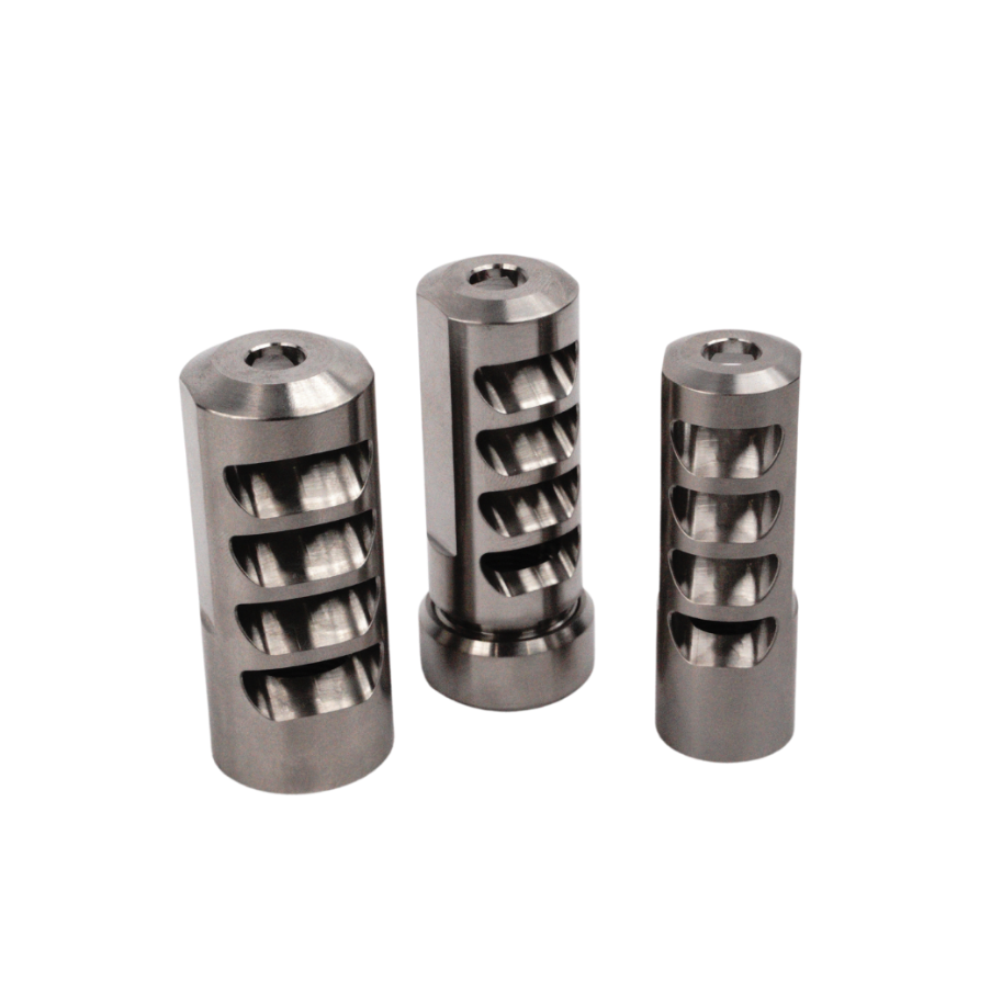 SALMON RIVER SOLUTIONS SRS SS PRO 4 MUZZLE BRAKE, 30 CAL, 1/2-28, .680", POLISHED