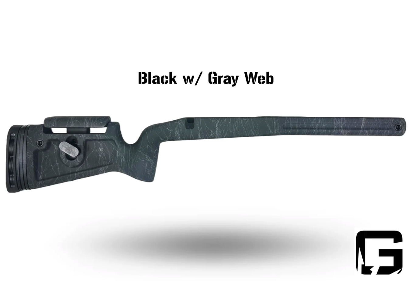 GRAYBOE PHOENIX 2 STOCK, TIKKA T3X, LH, TIKKA PLASTIC BOTTOM METAL, BLACK W/ GREY WEB