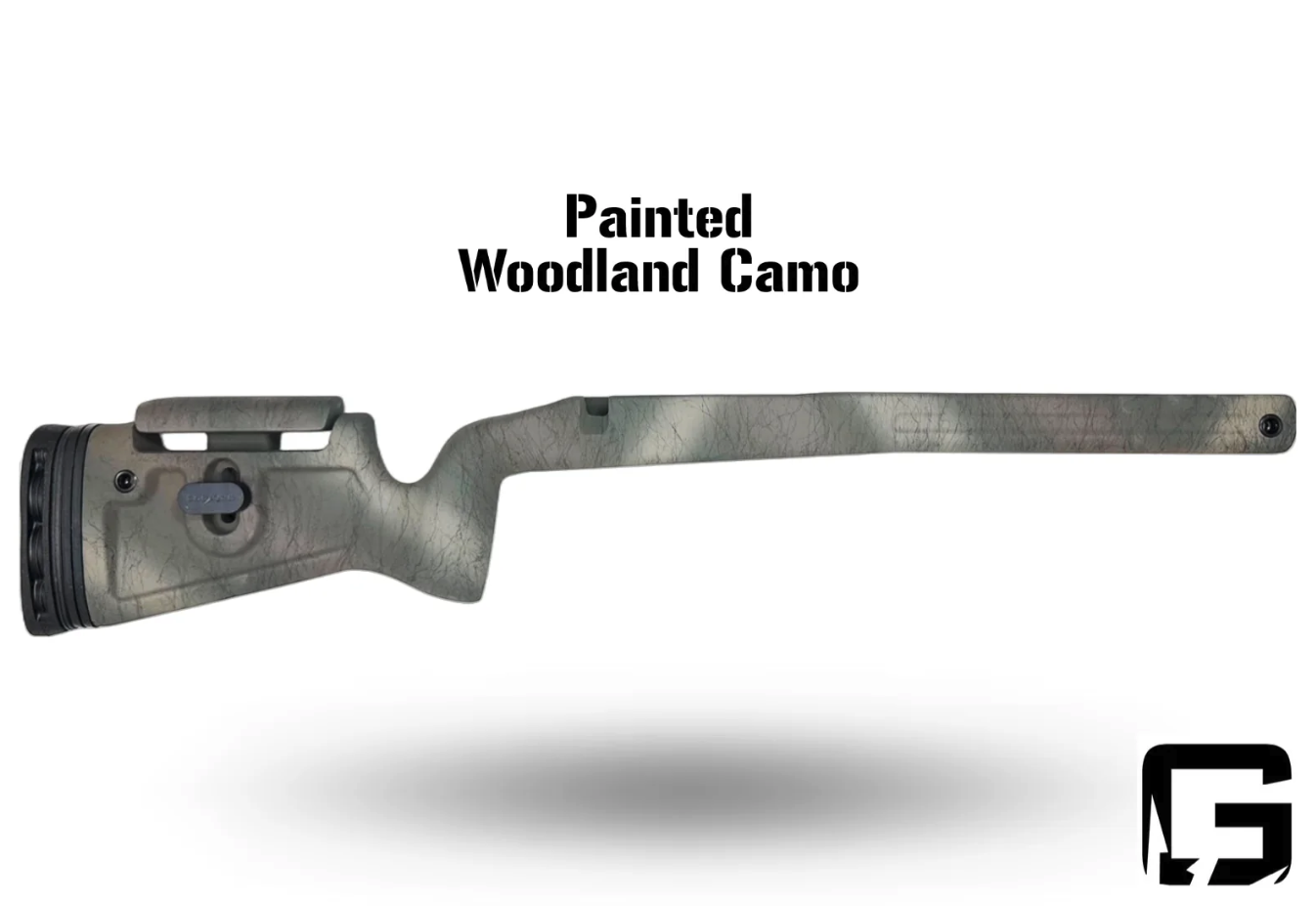 GRAYBOE PHOENIX 2 STOCK, TIKKA T3X, RH, TIKKA PLASTIC BOTTOM METAL, WOODLAND CAMO