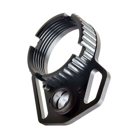 STRIKE INDUSTRIES MULTI-FUNCTION END PLATE, W/ ANTI-ROTATION CASTLE NUT, BLACK