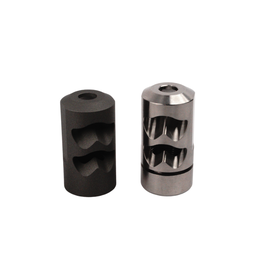 SALMON RIVER SOLUTIONS SRS TI PRO 2  SELF TIMING MUZZLE BRAKE, 338 CAL, 5/8-24, .860", .860" NUT, BLACK CERAKOTE