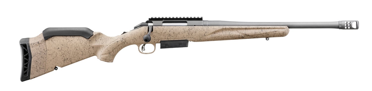 RUGER RUGER AMERICAN GEN II RANCH RIFLE, 450 BUSHMASTER, COBALT, FDE STOCK