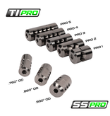 SALMON RIVER SOLUTIONS SRS SS PRO 4 SELF TIMING MUZZLE BRAKE, 6.5MM, 5/8-24, .860", .860" NUT, BLACK CERAKOTE