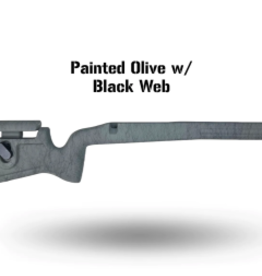 GRAYBOE PHOENIX 2 STOCK, TIKKA T3X, SA, RH, CTR BOTTOM METAL, OLIVE W/ BLACK WEB