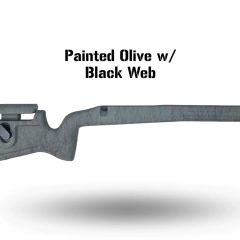 GRAYBOE PHOENIX 2 STOCK, TIKKA T3X, SA, RH, CTR BOTTOM METAL, OLIVE W/ BLACK WEB