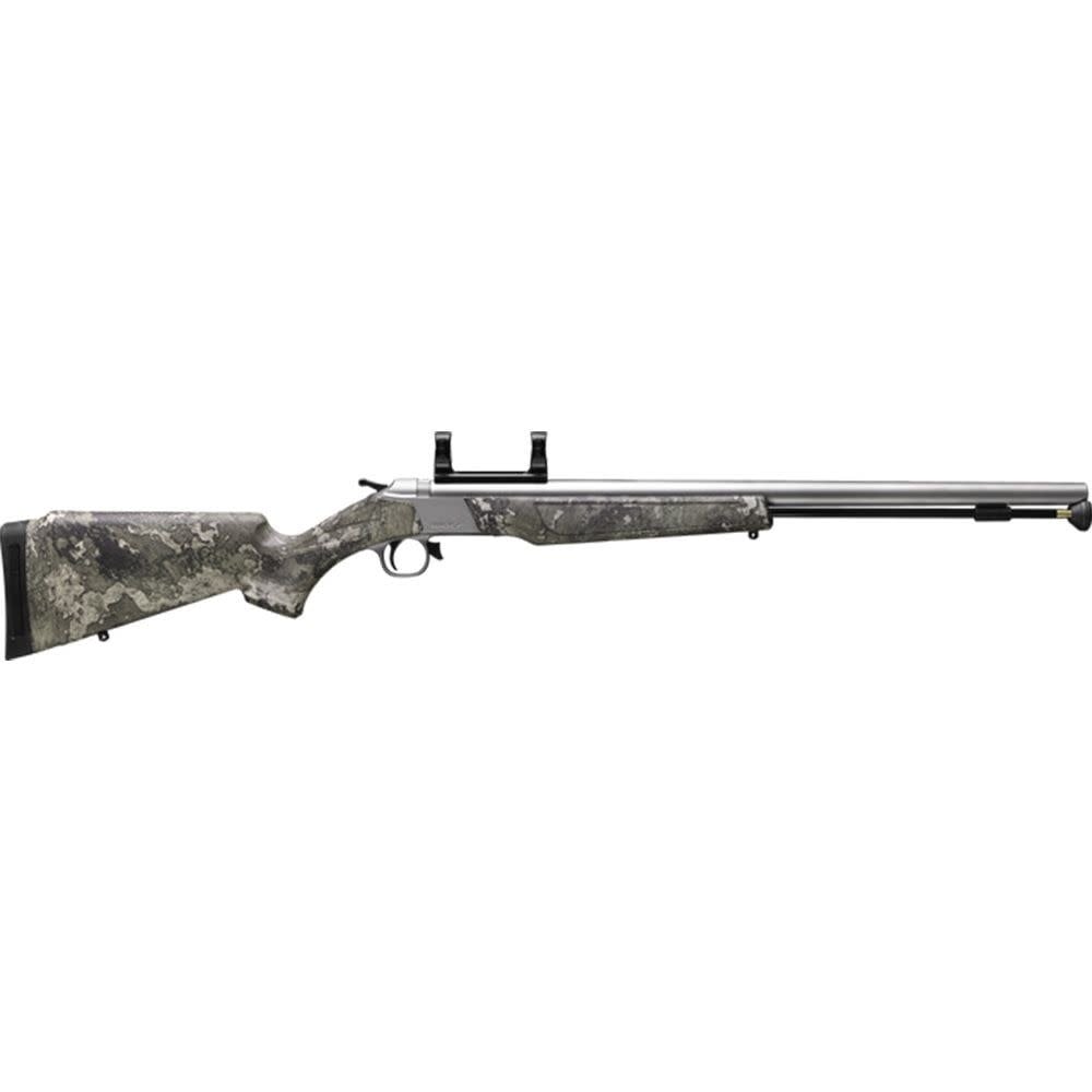 CVA CVA WOLF V2 MUZZLELOADER RIFLE, 50 CAL, W/ SCOPE MOUNT, SS, TRUE TIMBER STRATA CAMO STOCK
