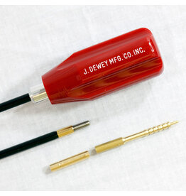 DEWEY DEWEY COATED RIFLE CLEANING ROD, .22-.26 CAL, 40", W/ .22 CAL JAG & BRUSH ADAPTER