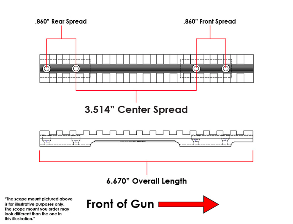 EGW EGW WINCHESTER 70 WSM ACTION PICATINNY RAIL SCOPE MOUNT, 20 MOA
