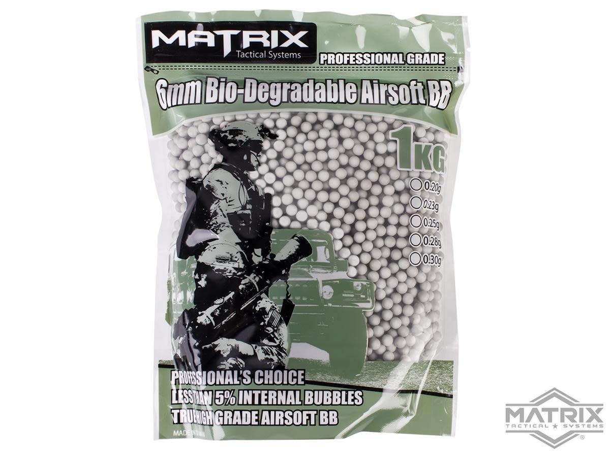 MATRIX MATCH GRADE BIODEGRADABLE AIRSOFT BB'S, 6MM, .25G, 4000 ROUNDS, SAND COLOR