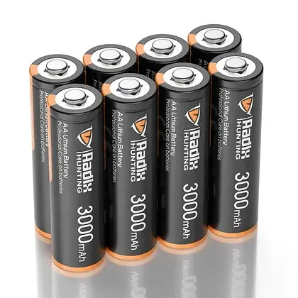 RADIX HUNTING LITHIUM AA BATTERIES, 8 PACK