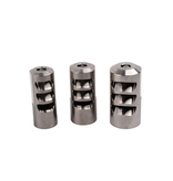 SALMON RIVER SOLUTIONS SRS TI PRO 3 SELF TIMING MUZZLE BRAKE, 30 CAL, 5/8-24, .860", .860" NUT, BLACK CERAKOTE