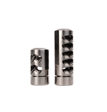 SALMON RIVER SOLUTIONS SRS TI PRO 5 SELF TIMING MUZZLE BRAKE, 6.5MM, 5/8-24, .990", .990" NUT, BLACK CERAKOTE