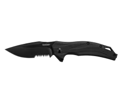 KERSHAW LATERAL FOLDIING KNIFE, SERATED, BLACK