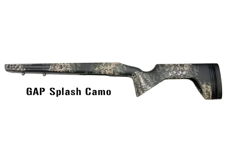 GRAYBOE TREKKER STOCK, REMINGTON 700 & CLONES, SA, RH, M5, PAINTED GAP SPLASH CAMO