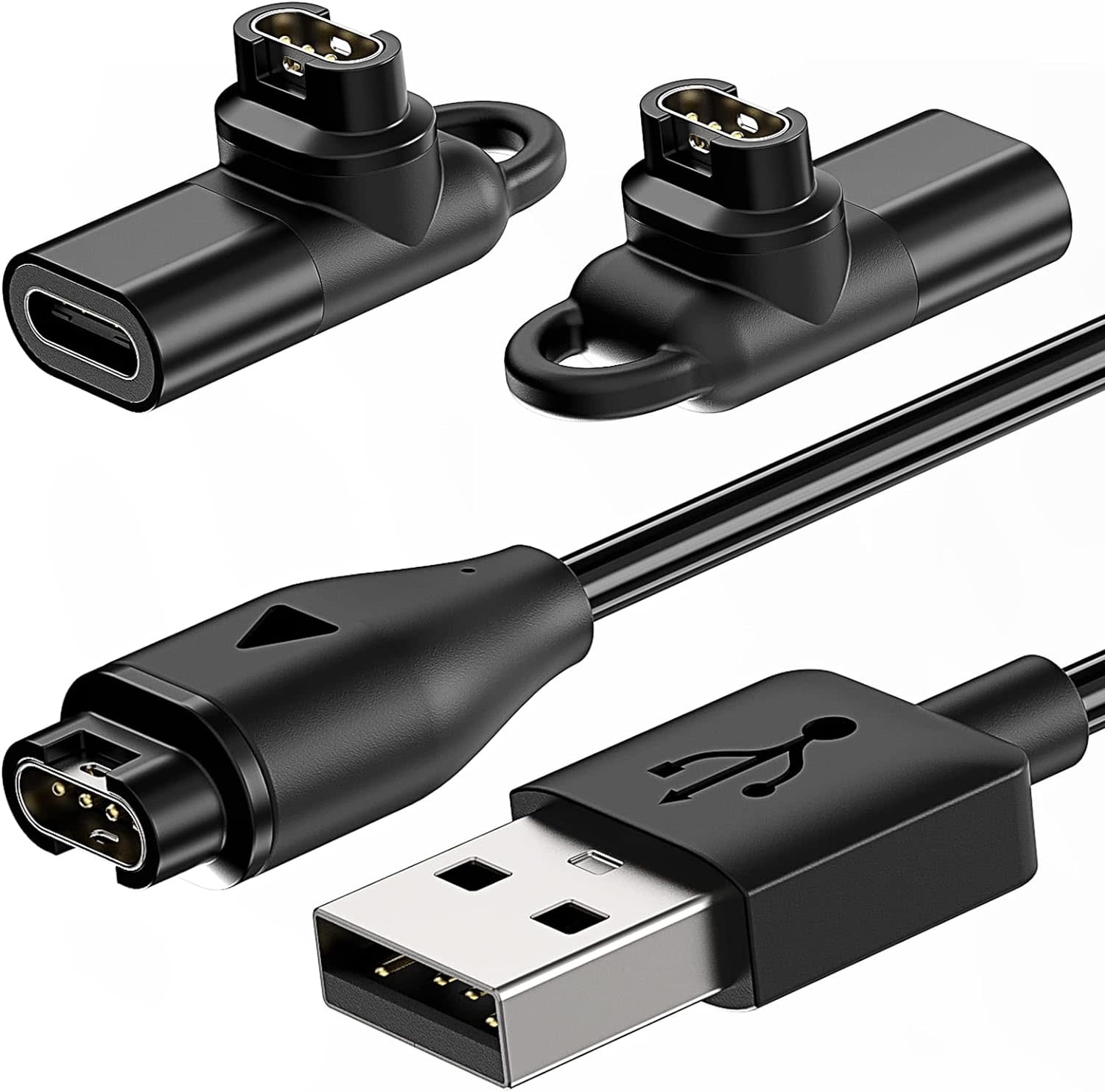 DOMINION OUTDOORS CHARGING CABLE, GARMIN WATCH, 1M, W/ 2 USB-C ADAPTERS