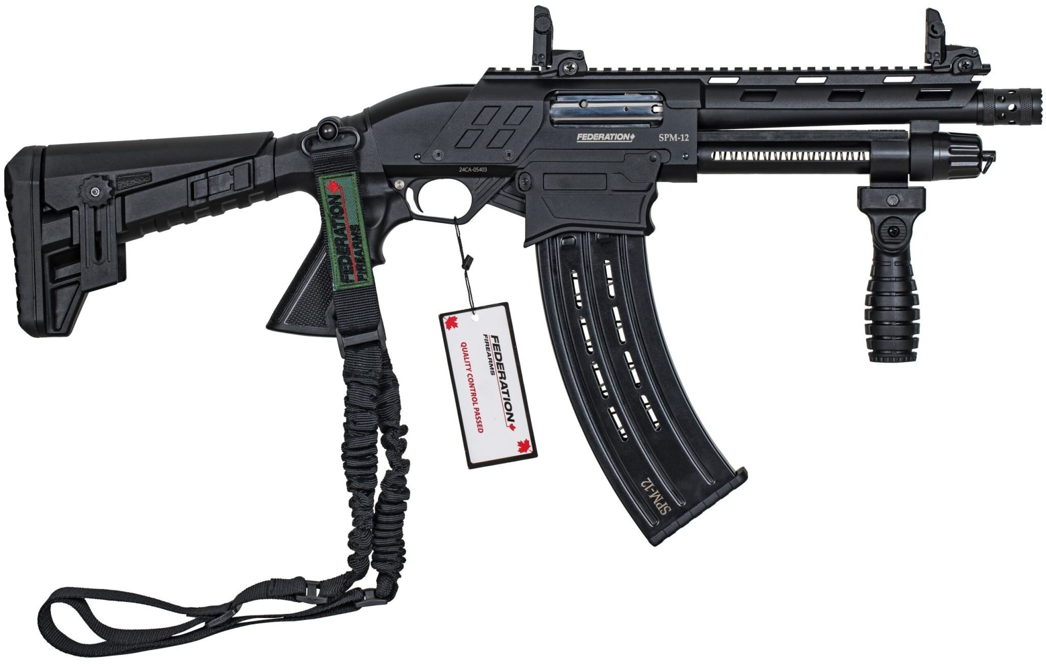 FEDERATION FIREARMS SPM-12 PUMP SHOTGUN, 12 GA, 9" BARREL, BLACK