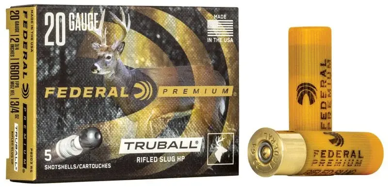 FEDERAL FEDERAL TRUBALL AMMUNITION, 20 GA, 328GR RIFLED SLUG, 5 ROUNDS