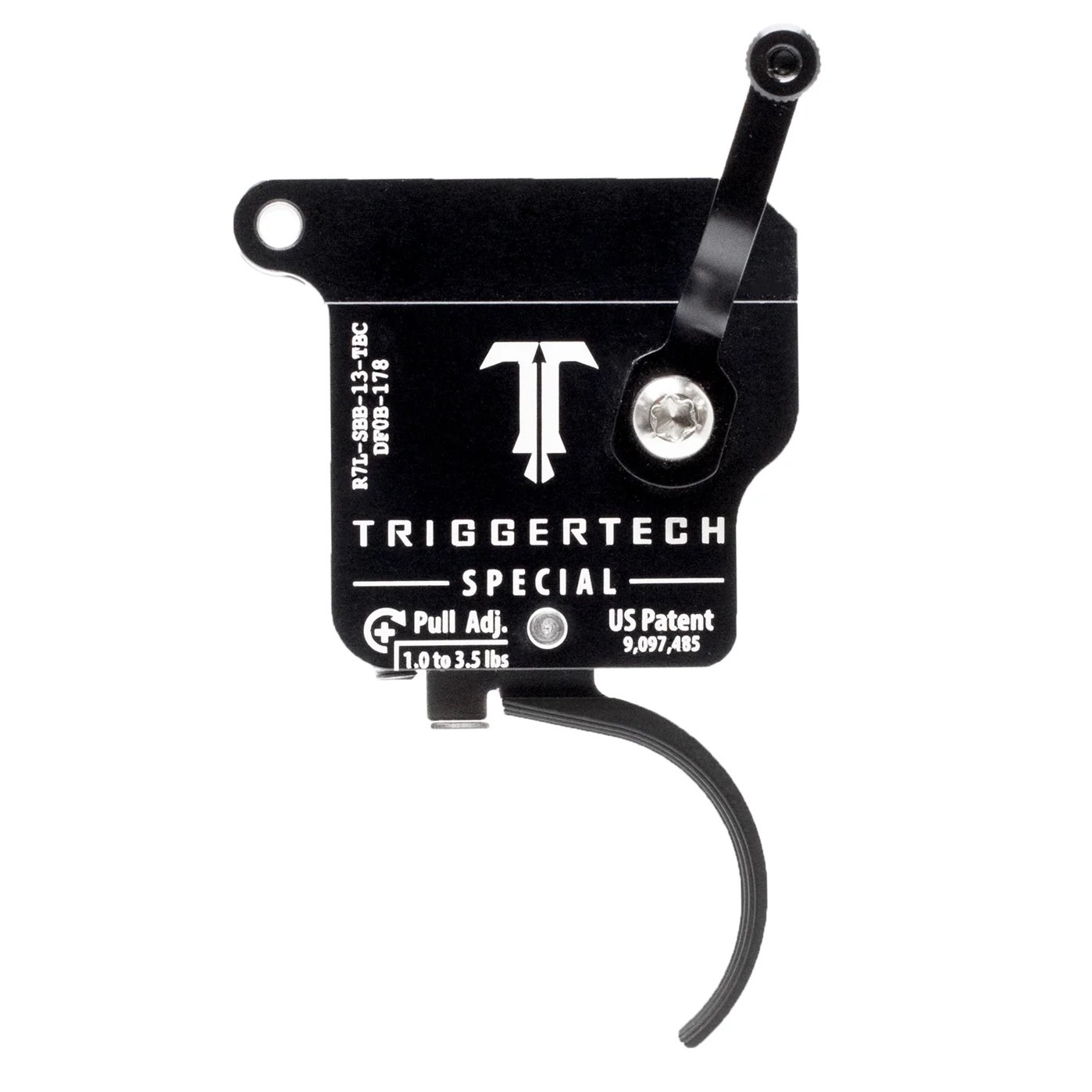 TRIGGERTECH TRIGGERTECH SPECIAL TRIGGER, REMINGTON 700, LH, W/ BOLT RELEASE, BLACK, CURVED TRIGGER