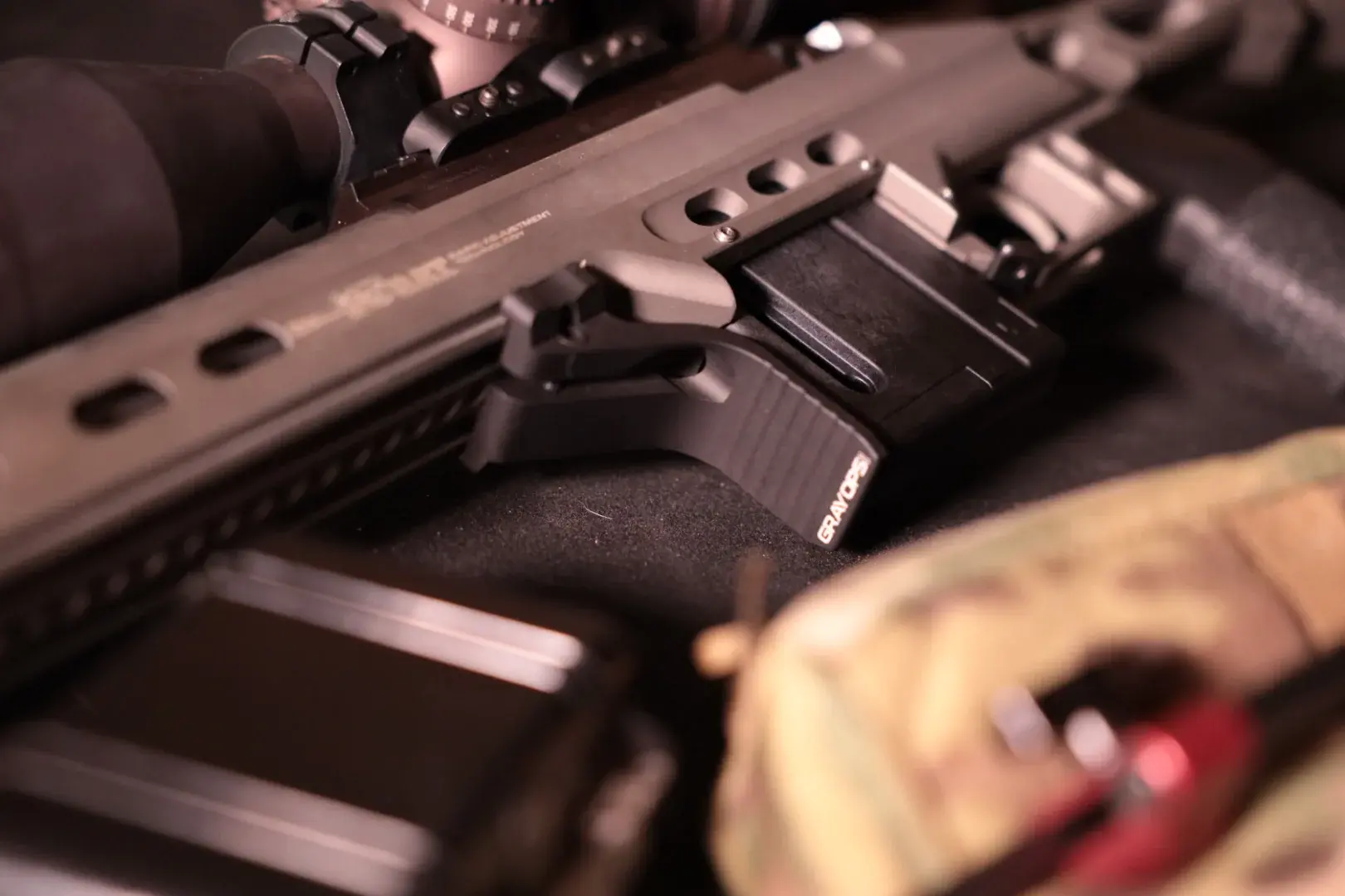 GRAY OPS CNC BAG STOP SHORTY, ARCA MOUNT