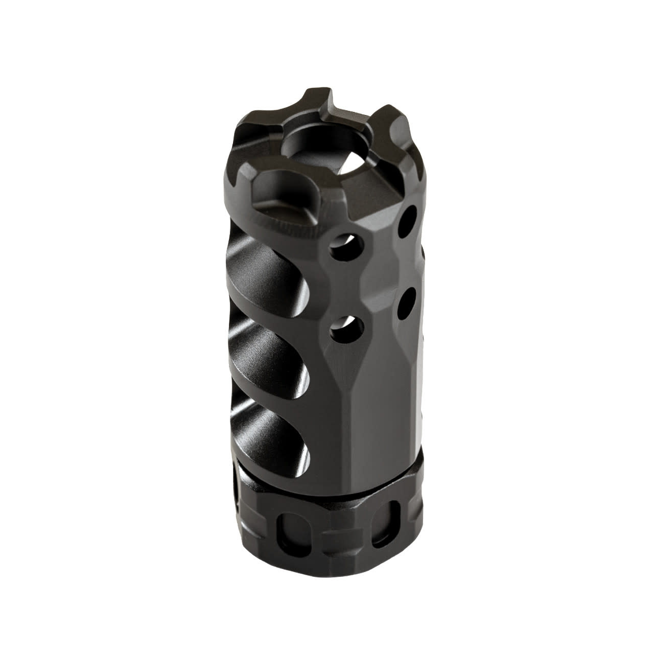 PRECISION ARMAMENT HYPERTAP TI MUZZLE BRAKE, TITANIUM-SLIM, 7.62MM/30 CAL, 5/8-24, BLACK