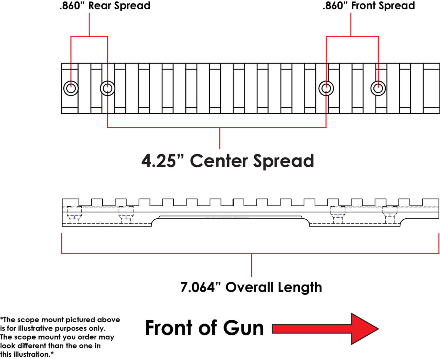 EGW EGW HD WEATHERBY 307, LONG ACTION PICATINNY RAIL SCOPE MOUNT, 20 MOA