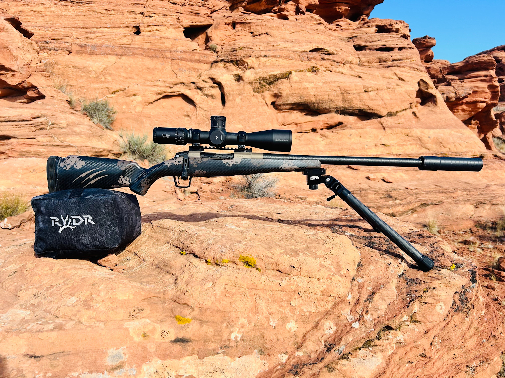 RYDR INDUSTRIES RYDR-9 CARBON FIBER BIPOD, PICATINNY