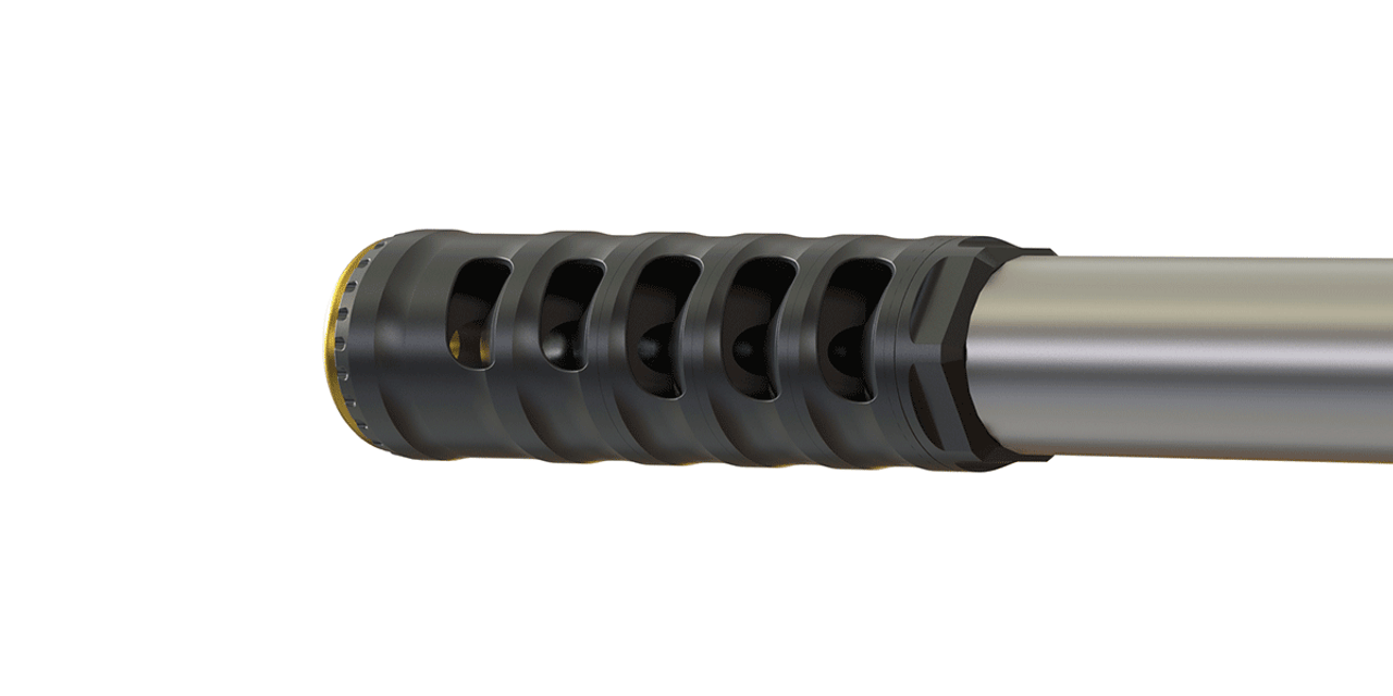 WITHOUT WARNING CHAD SELF-TIMING MUZZLE BRAKE, .308”/7.62MM, DLC, W/ BARREL TUNER