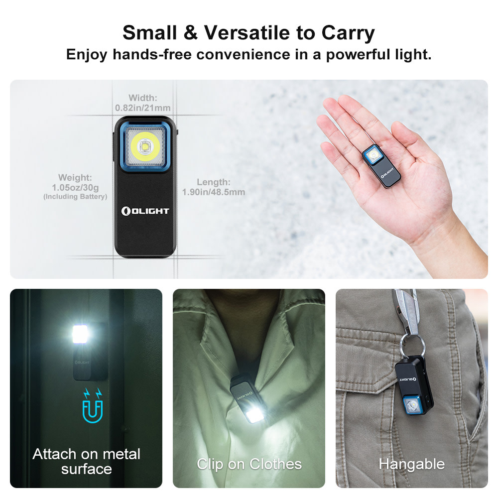 OLIGHT OCLIP CLIP FLASHLIGHT WITH WHITE & RED LIGHT, BLACK