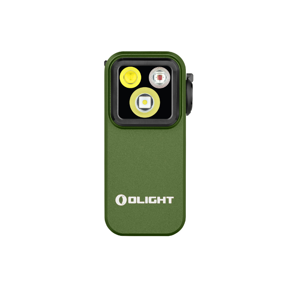 OLIGHT OCLIP PRO CLIP-ON FLASHLIGHT, W/ FLOOD & RED LIGHT, OD GREEN