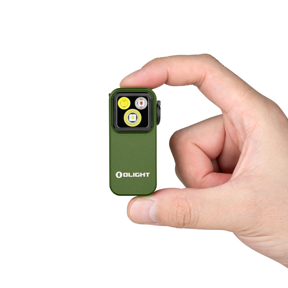 OLIGHT OCLIP PRO CLIP-ON FLASHLIGHT, W/ FLOOD & RED LIGHT, OD GREEN