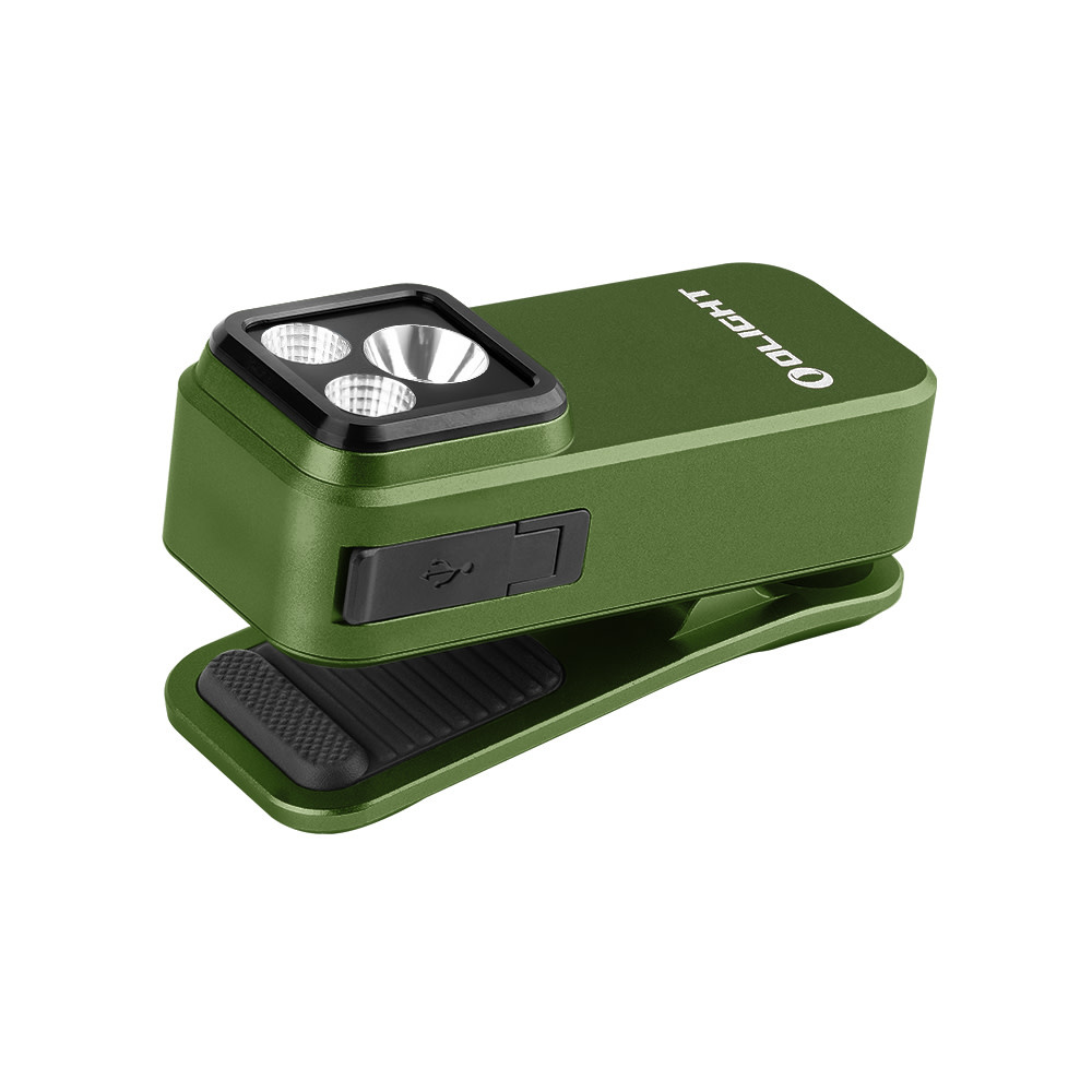 OLIGHT OCLIP PRO CLIP-ON FLASHLIGHT, W/ FLOOD & RED LIGHT, OD GREEN