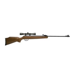 CROSMAN CROSMAN OPTIMUS AIR RIFLE, .22 CAL, 950 FPS, W/ SCOPE, WOOD STOCK