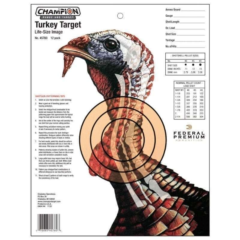 CHAMPION CHAMPION LIFE SIZE TURKEY TARGETS, 14X18", 12 PACK