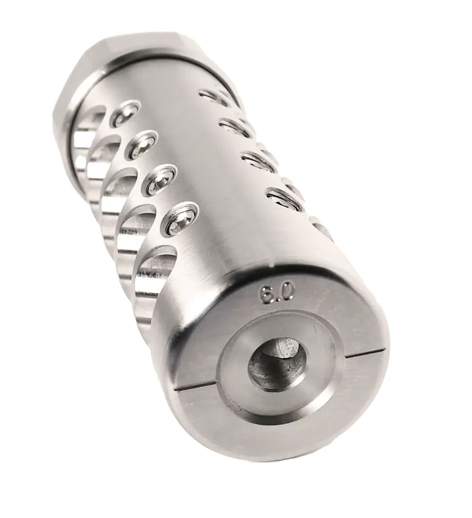 APA FAT BASTARD MUZZLE BRAKE, GEN 4, 5/8-24, .30 CAL, STAINLESS