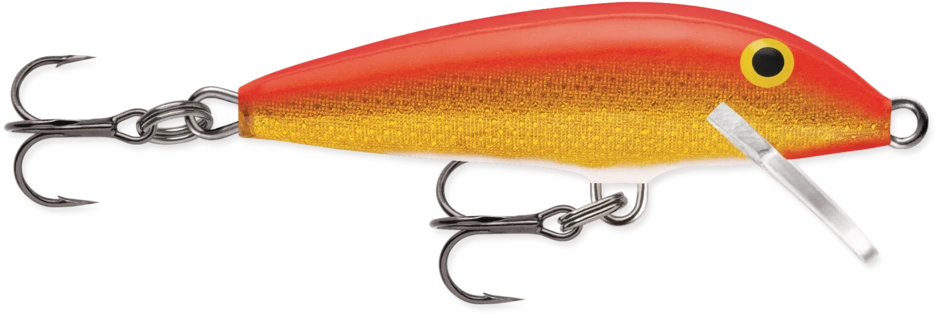 RAPALA RAPALA ORIGINAL FLOATING LURE, GOLD FLUORESCENT RED, SIZE 5